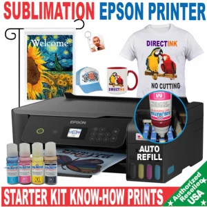 Epson Printer with Sublimation ink Heat Transfer Print Flag Garden T-Shirts Bag